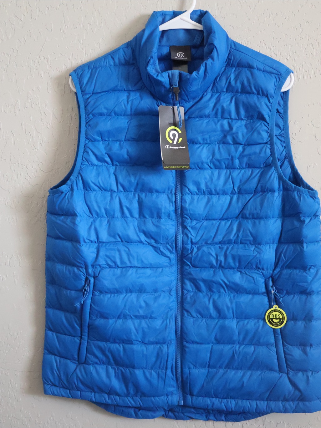 Champion Blue Puffer Vest Size M